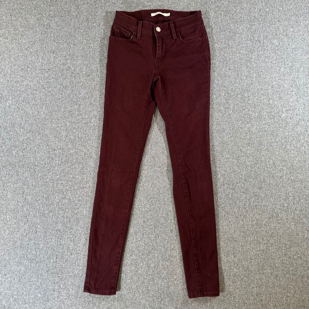 Levi's Jeans Womens 24 710 Super Skinny Burgundy Stretch EXCELLENT Y2K